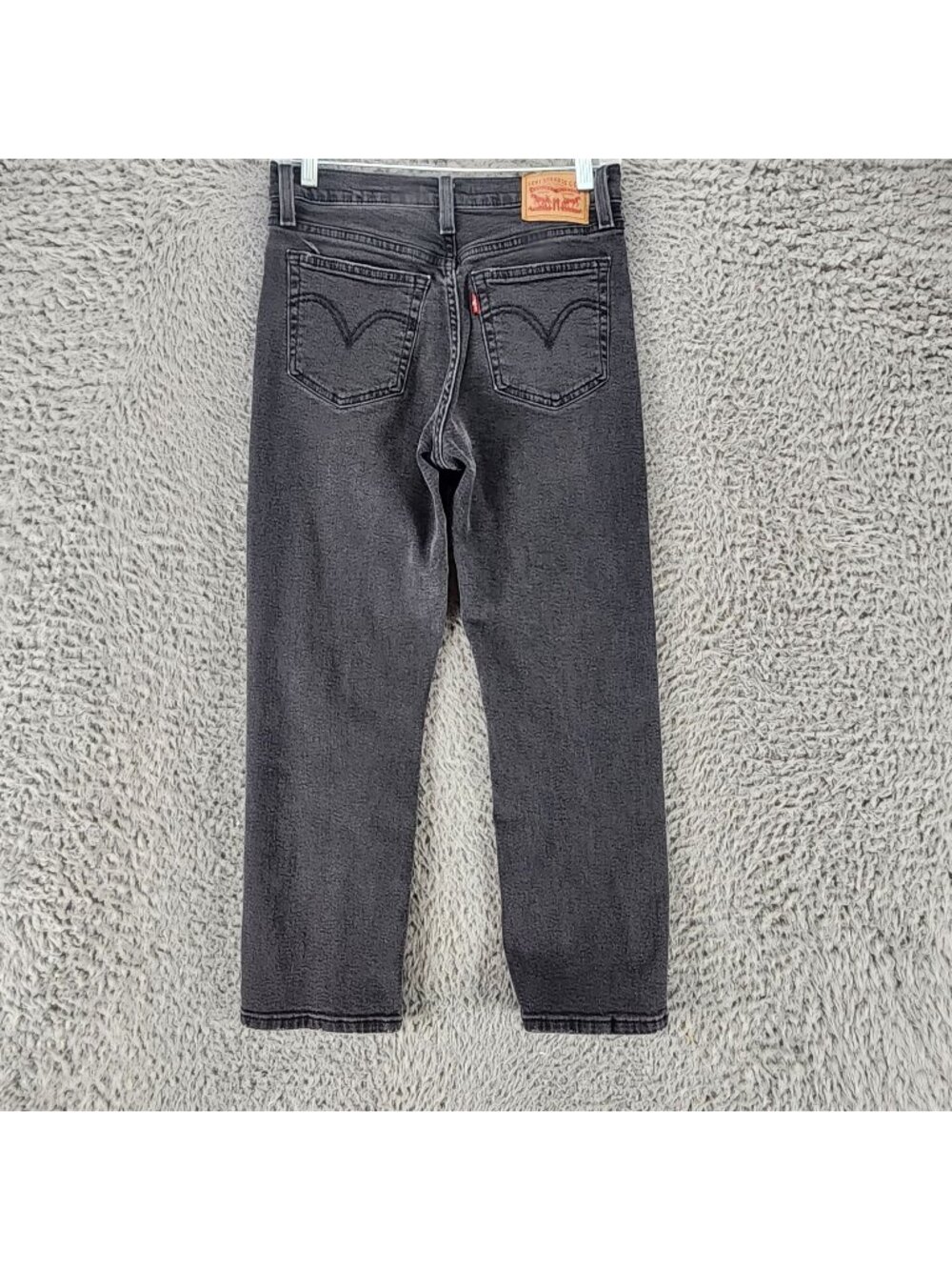 Levis Jeans Womens 27 Black Wedgie Straight Stretch Denim Button Fly *Read*